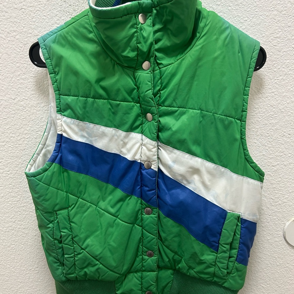 Green and Blue Puffer Vest